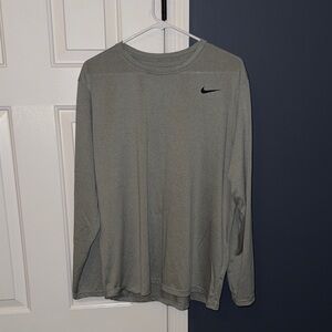 Nike Heather Gray Long Sleeve Top